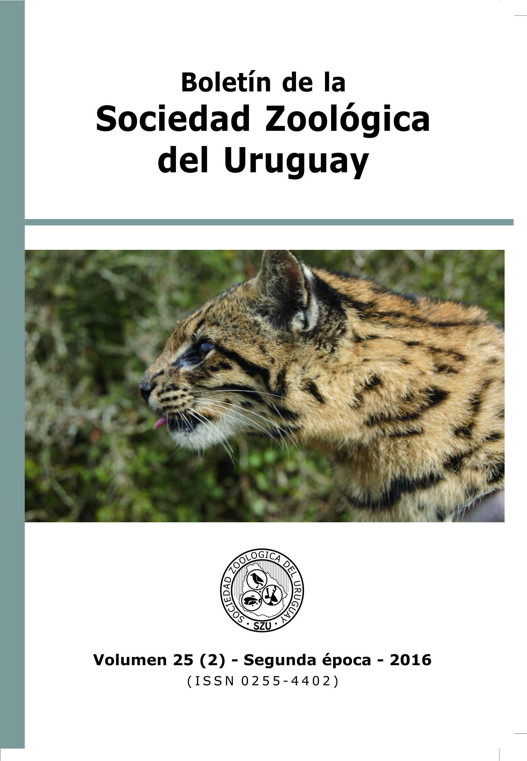 					Ver Vol. 25 Núm. 2 (2016): Boletín de la Sociedad Zoológica del Uruguay
				
